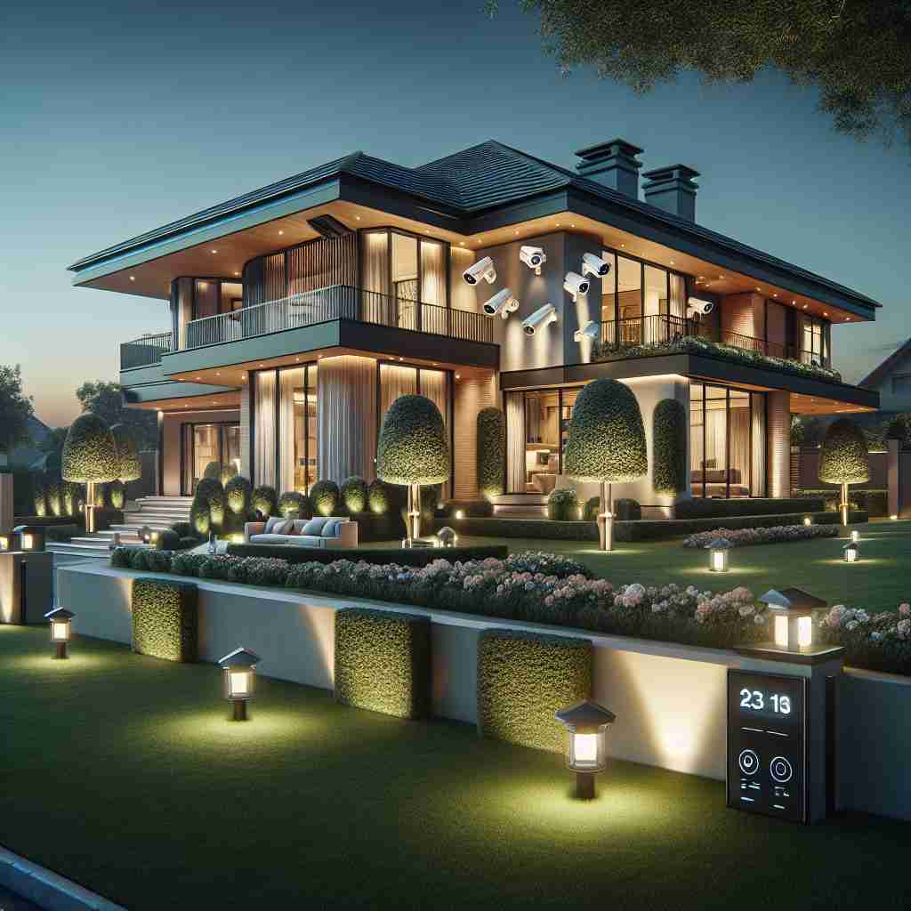 An image illustrating Tecnologias de Segurança em Mansões Modernas